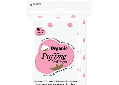 Bông Tẩy Trang Puffme Hữu Cơ Organic 90 Miếng/Bao