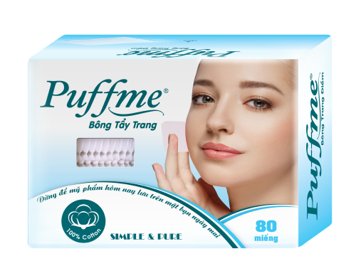Puffme Edge Pressed Cotton Pads 80 Pieces / Box